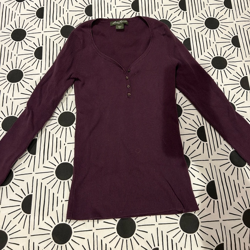 Eddie Bauer Deep Purple Long Sleeve Tee
